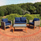 Sunnydaze Clifdon Rattan and Acacia 4-Piece Patio Furniture Set