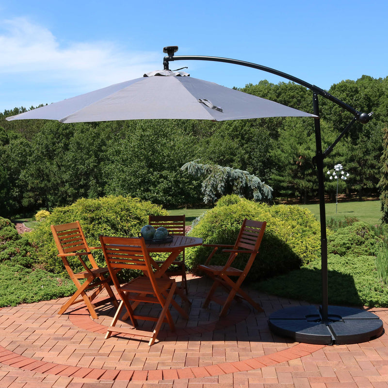 Sunnydaze 9-Foot Offset Patio Umbrella with Solar LED Lights Sunnydaze 9-Foot Offset Patio Umbrella with Solar LED Lights