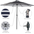 Sunnydaze Solar LED Lighted 9' Aluminum Umbrella with Tilt & Crank