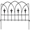 Sunnydaze 5-Piece Bayonne Steel Garden Fence Panels - 8' Overall