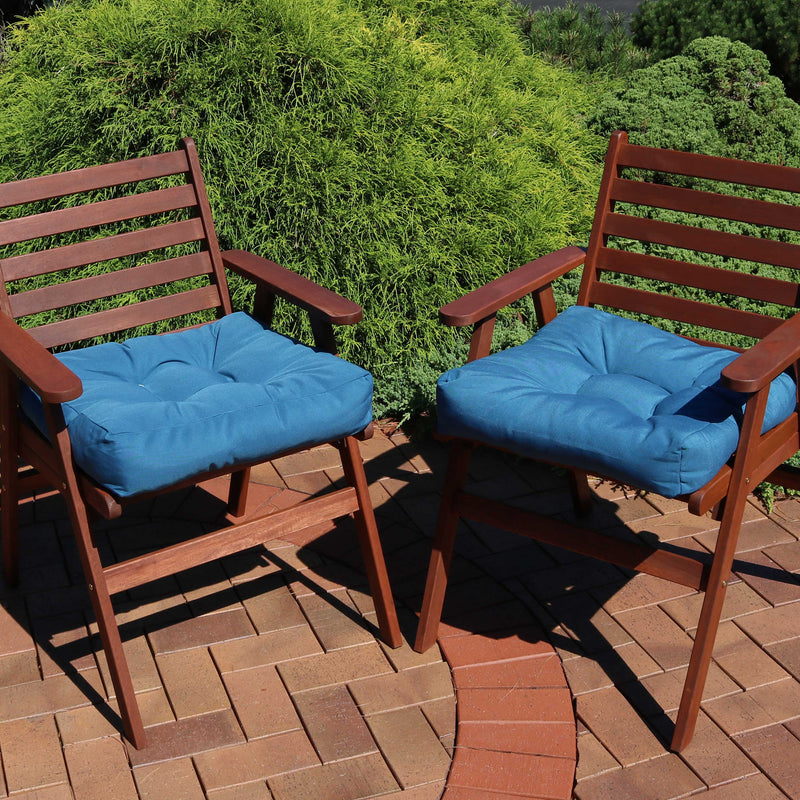 Sunnydaze Set of 2 Olefin Tufted Outdoor Square Patio Cushions