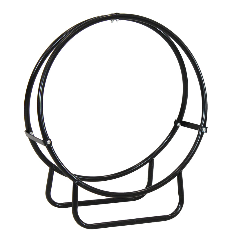 Sunnydaze Firewood Log Hoop Rack - Size & Cover Options Available