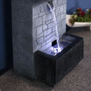 Sunnydaze Brick Wall Modern Tabletop Fountain with LED Light - 13"