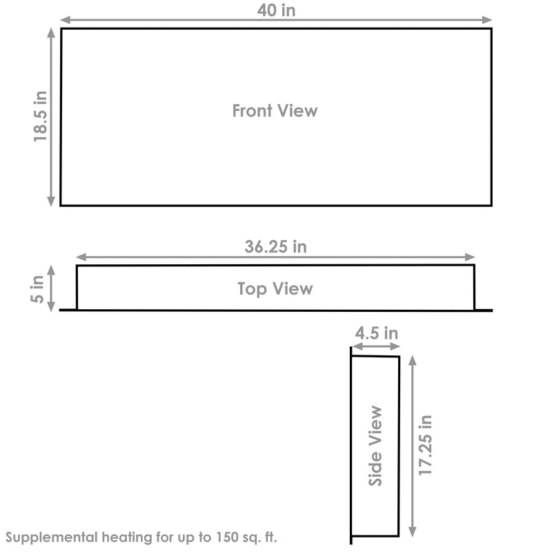 Sunnydaze Modern Flame Mounted/Recessed Indoor Electric Fireplace