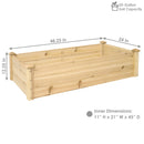 Sunnydaze Rectangular Wood Raised Garden Bed - 24" x 48.25"