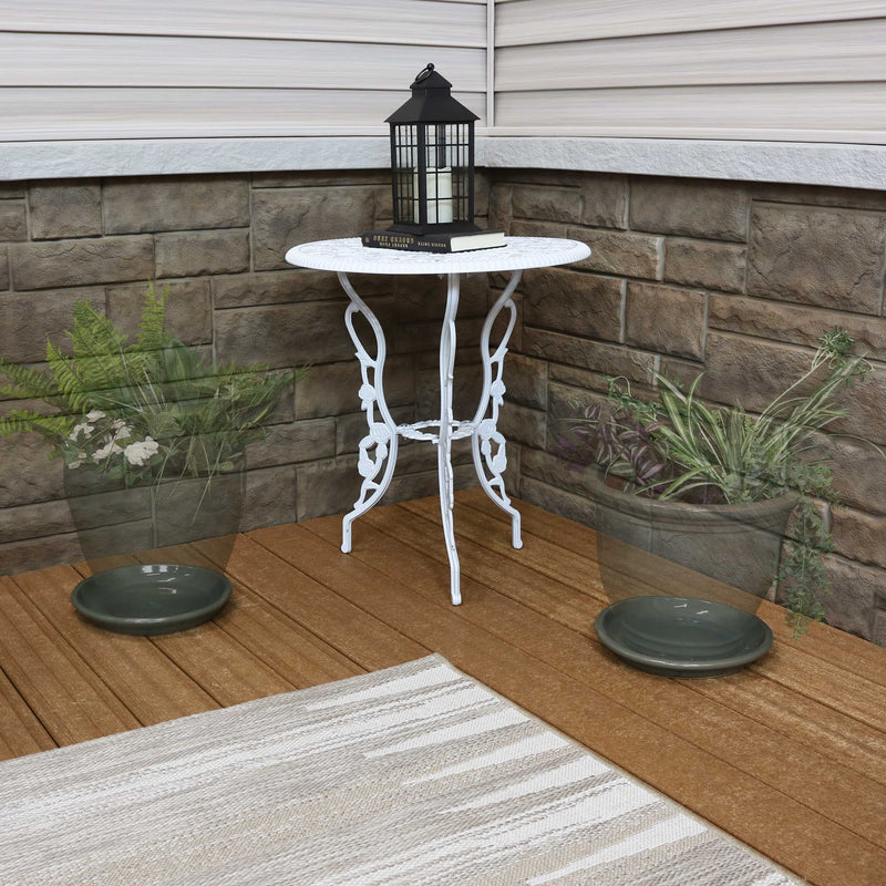 sunnydaze ceramic planter saucer Sunnydaze Set of 2 Glazed Ceramic Planter Saucers - Gray