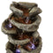 Sunnydaze 6-Tier Stone Falls Indoor Tabletop Fountain with LED Light - 15"