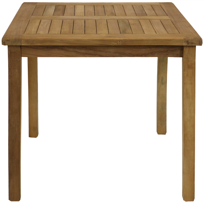 Sunnydaze Teak Square Outdoor Dining Table - Light Stain Finish - 32"