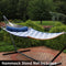 Sunnydaze Quilted Hammock with Curved Bamboo Spreader Bar and Pillow