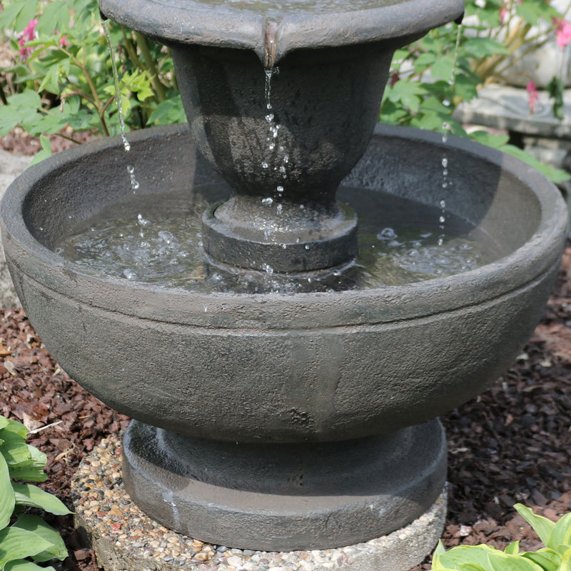 Sunnydaze Streaming Falls 2-Tier Outdoor Fountain - 25" H