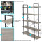 Sunnydaze 5-Tier Industrial Style Open Bookshelf