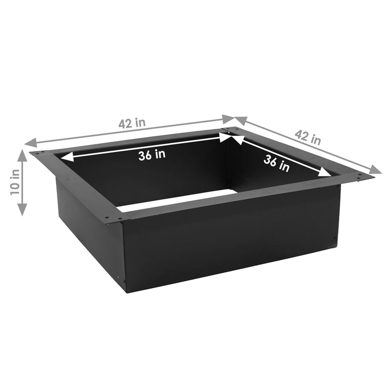 Sunnydaze Heavy-Duty Steel Square Fire Pit Insert