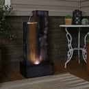 Sunnydaze Cascading Tower Outdoor Metal Fountain with LED Lights - 32"