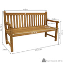 Sunnydaze Outdoor 2-Person Teak Wooden Garden Bench - 59"