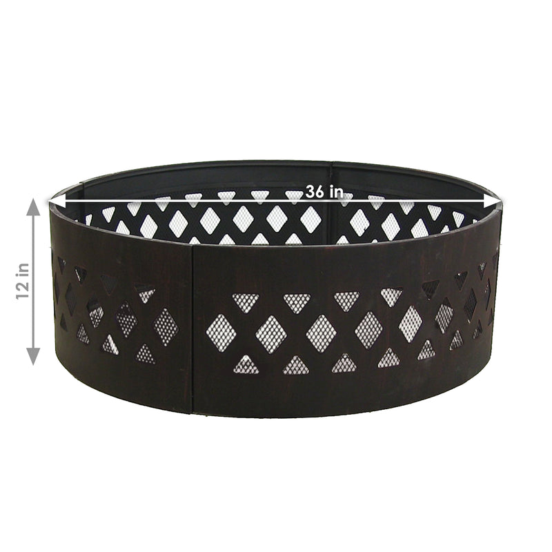 Sunnydaze Heavy-Duty Crossweave Campfire Ring - 36"