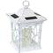 Sunnydaze Lucien Outdoor Decorative Solar LED Candle Lantern - White - Set of 4