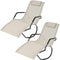 Sunnydaze Outdoor Folding Rocking Chaise Lounge Chair with Headrest Pillow