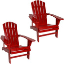 Sunnydaze Coastal Bliss Wooden Adirondack Chair Set of 2
