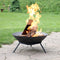 Sunnydaze Raised Cast Iron Fire Pit Bowl with Steel Finish - 22" Diameter