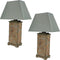 Sunnydaze Indoor/Outdoor Natural Slate Table Lamp - Neutral Colors - 24-Inch - Set of 2