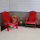 Infographic of red coastal bliss Adirondack chair.