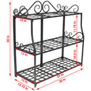 Sunnydaze 3-Tier Metal Iron Plant Stand with Decorative Scroll Design