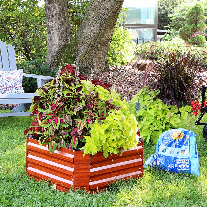 Sunnydaze Galvanized Steel Raised Garden Bed - Square - 24"