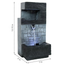 Sunnydaze Brick Wall Modern Tabletop Fountain with LED Light - 13"