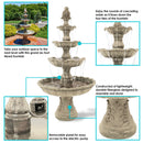 Sunnydaze 4-Tier Grand Courtyard Outdoor Water Fountain - 80" H
