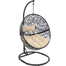 Sunnydaze Jackson Outdoor Hanging Egg Chair Chair with Stand - Resin Wicker