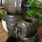 Sunnydaze Stacked Rustic Whiskey Barrel Outdoor Fountain with Lights - 29"