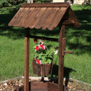 Sunnydaze Wood Wishing Well Outdoor Garden Planter - 45" H