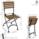 Sunnydaze European Chestnut Wooden Folding Bistro Side Chair