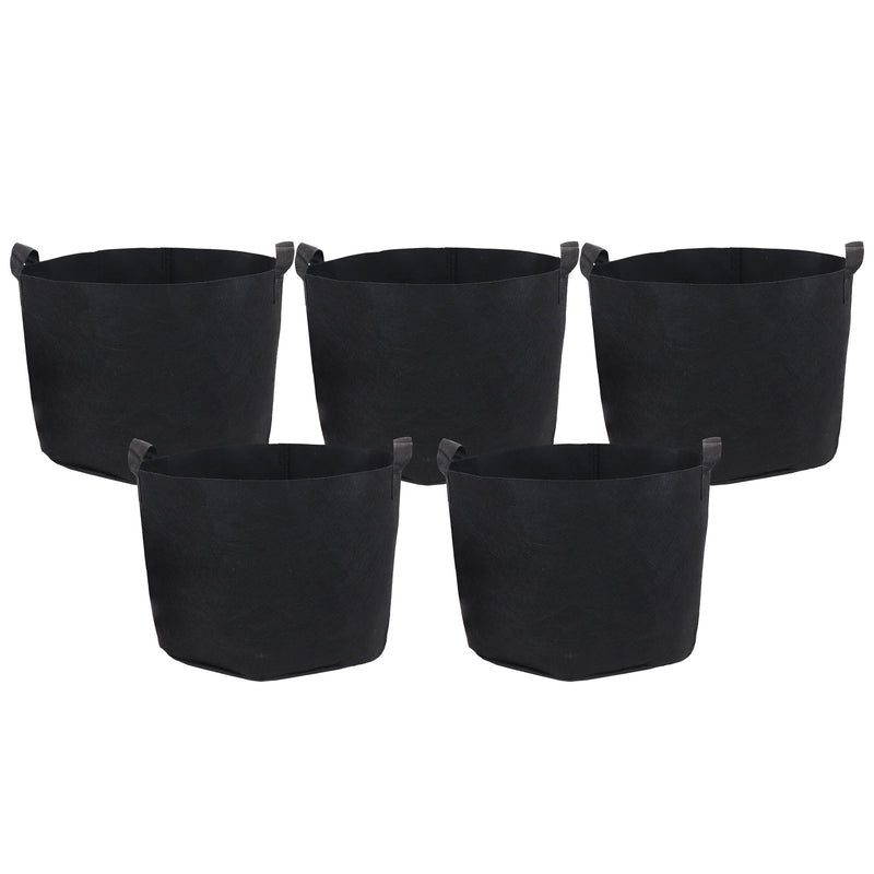 Sunnydaze Black Garden Grow Bags for Vegetables with Carrying Handles