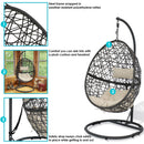 Sunnydaze Caroline Hanging Egg Chair with Steel Stand and Cushion