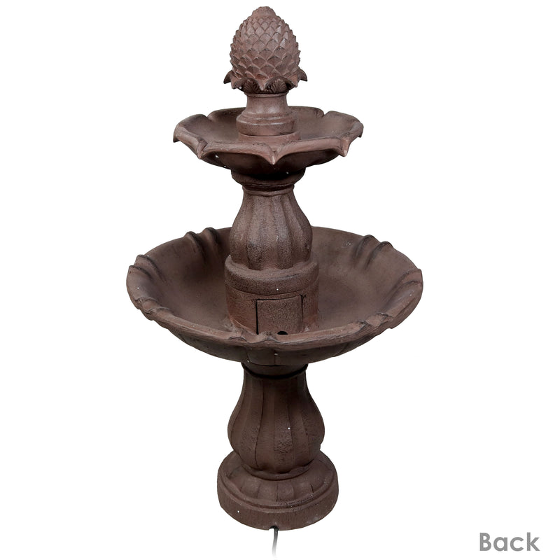 Sunnydaze 2-Tier Curved Plinth Outdoor Water Fountain - 38"