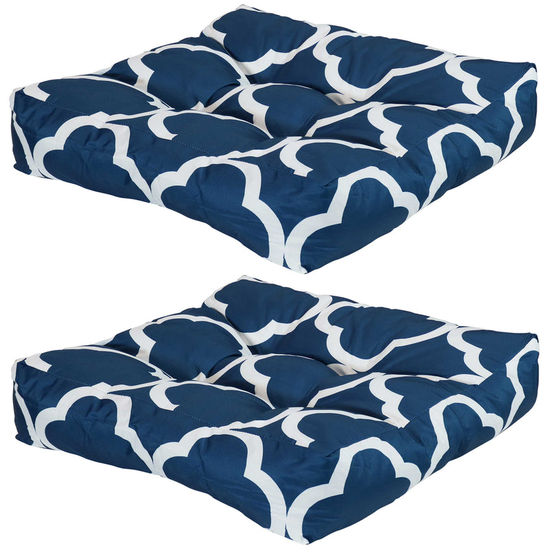 Sunnydaze Polyester Tufted Indoor/Outdoor Square Patio Cushions Set of 2