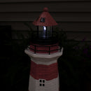 Sunnydaze Solar Striped LED Lighthouse Outdoor Decor - 36"