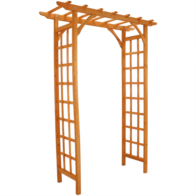 Sunnydaze Wooden Outdoor Garden Arbor, 57 x 20 x 78 Inch