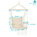 Sunnydaze Outdoor Polycotton Hammock Chair with Armrests - Natural