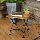 Sunnydaze European Chestnut Wood Folding Square Side Table - 20"