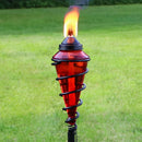 Sunnydaze Adjustable Height Metal Swirl Glass Outdoor Lawn Patio Torch