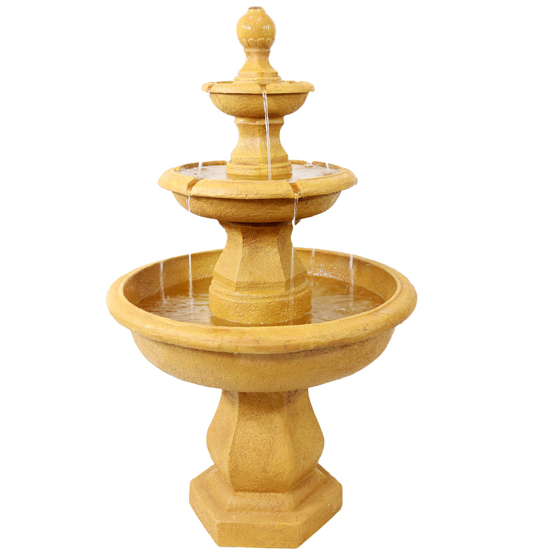 Sunnydaze Tropical 3-Tier Garden Water Fountain - 40-Inch Tall
