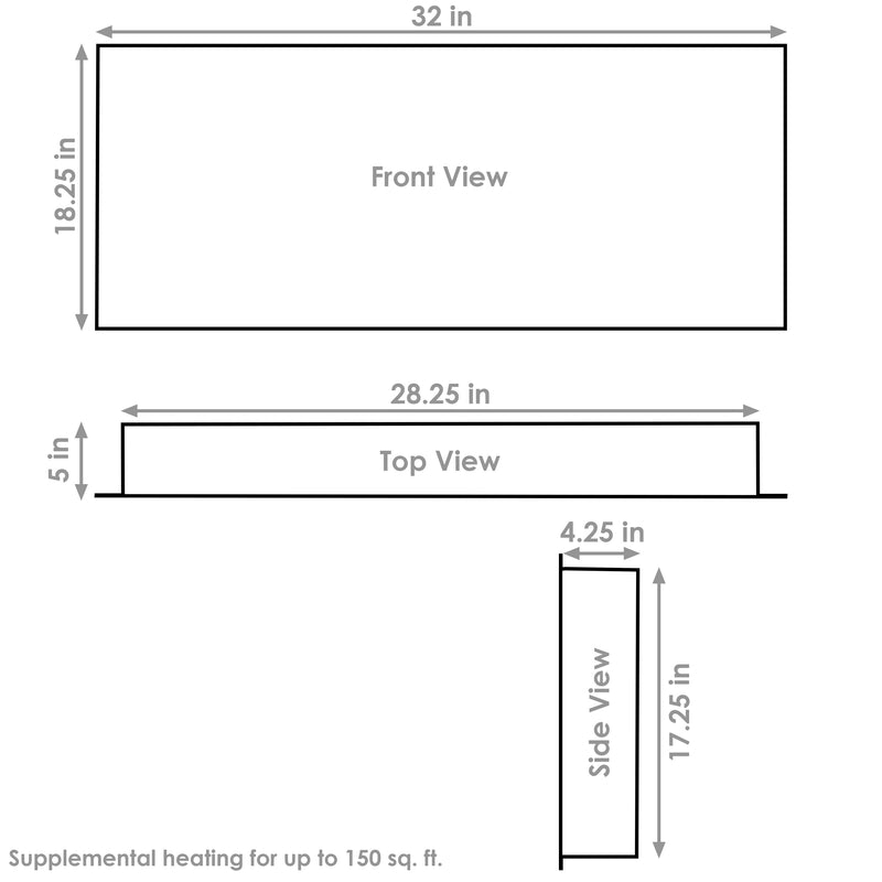 Sunnydaze Modern Flame Mounted/Recessed Indoor Electric Fireplace