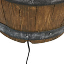 Sunnydaze Spiraling Barrel Outdoor Water Fountain with LED Light - 25"