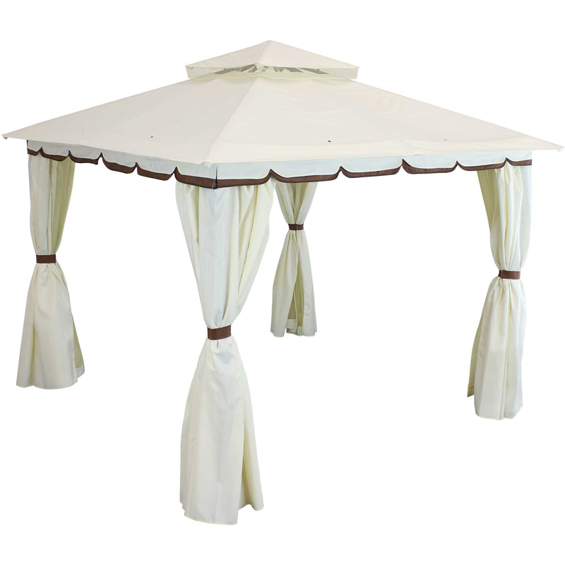 Sunnydaze 10x10 Foot Gazebo with Screens and Privacy Walls