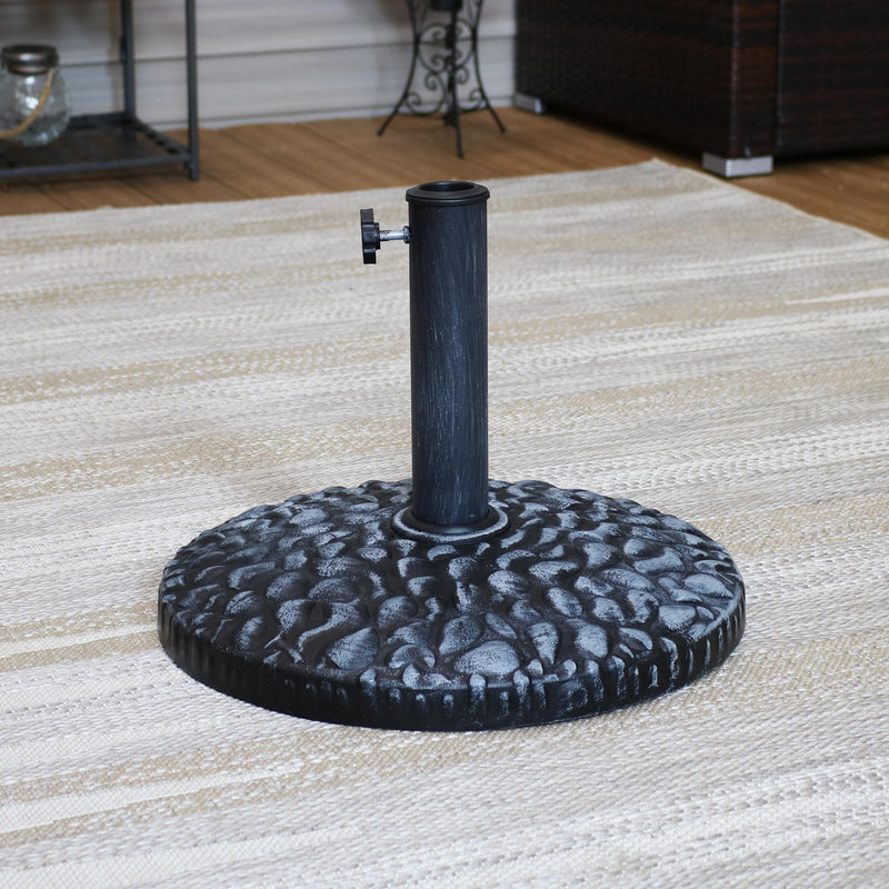 Sunnydaze Resin Patio Umbrella Base with Pebble Texture - 18" Diameter