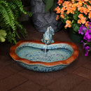 Sunnydaze Glazed Ceramic Fish Outdoor Water Fountain - 7"