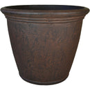 Sunnydaze Anjelica Indoor and Outdoor Resin Planter with Rust Finish, 24-Inch Diameter