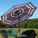 Sunnydaze Striped 9' Patio Umbrella with Push Button Tilt & Crank